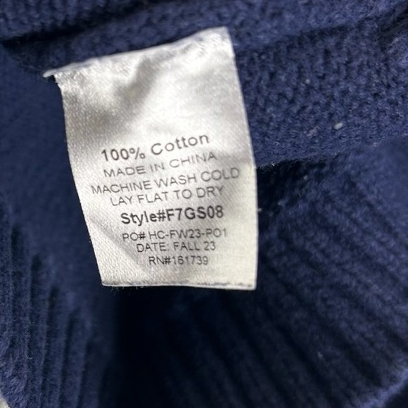 Little English Kids Size 6 Navy Blue Horse Embroidered Cotton Equestrian Sweater - Picture 5 of 5